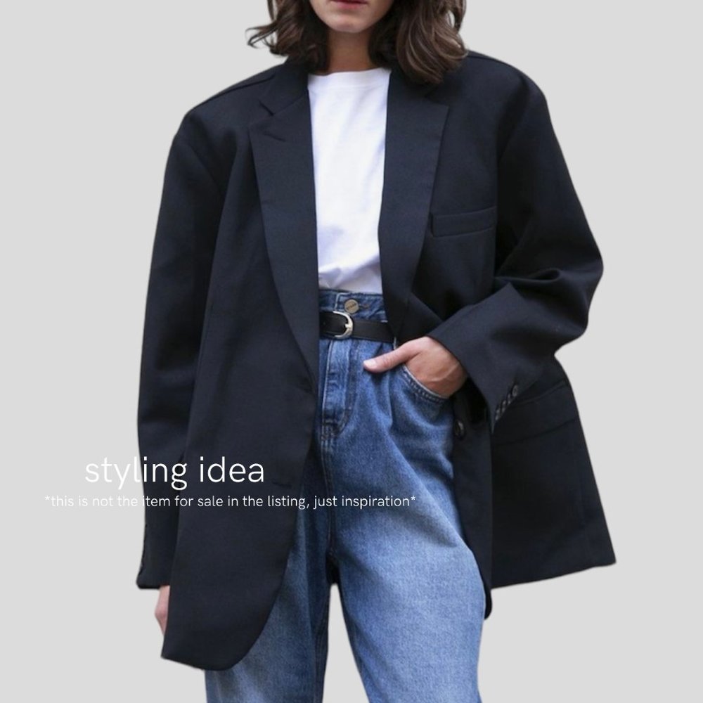 VTG Diane Von Furstenberg Oversized Classic Black Suit Designer Blazer